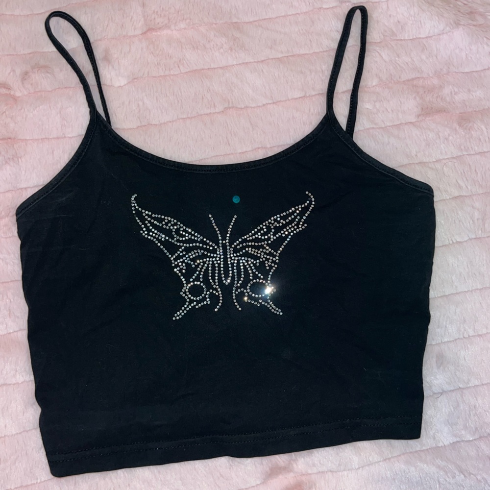 black butterfly tank top